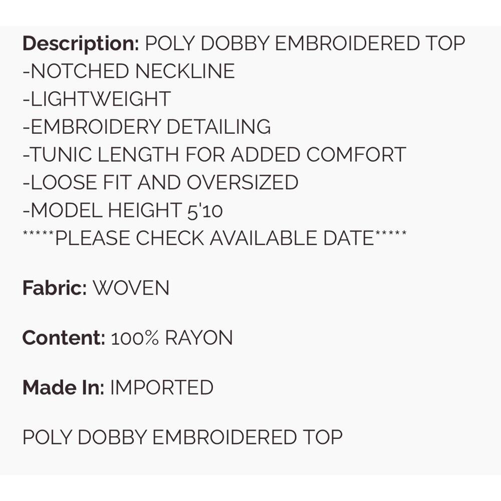 Easel - Poly Dobby Embroidered Top - Large - Picture 5 of 5